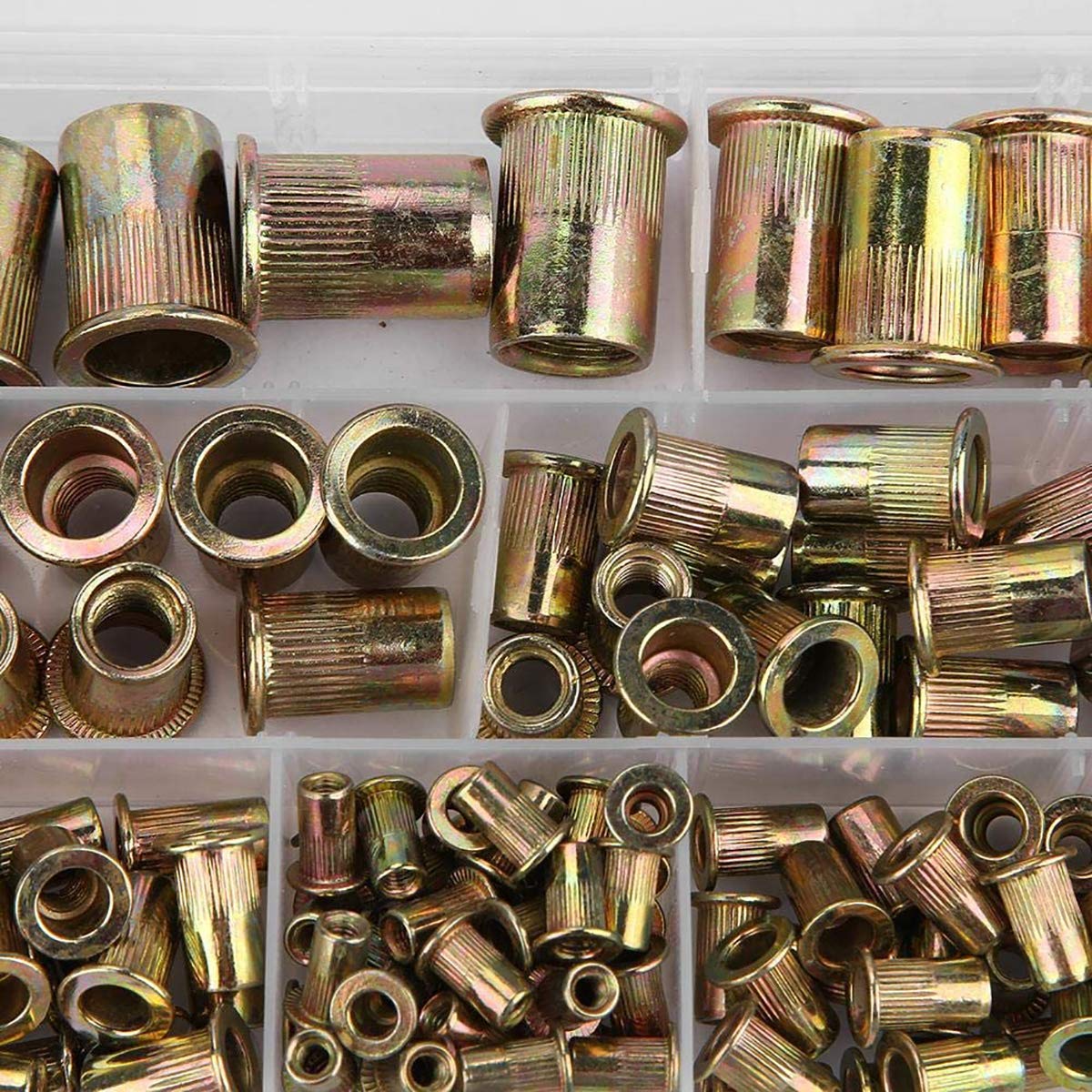 166 Pieces Rivet Nut, Insert Nutsert Zinc Plated Carbon Steel Flat