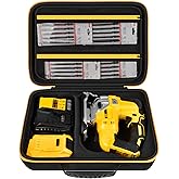 Case for DEWALT 20V MAX XR Jig Saw DCS334B, Jigsaw Power Tool Bag for Skill Saw Blade, Battery and Charger Accessories Storage Holder with Handle and Shoulder Strap (Box Only) (Black)