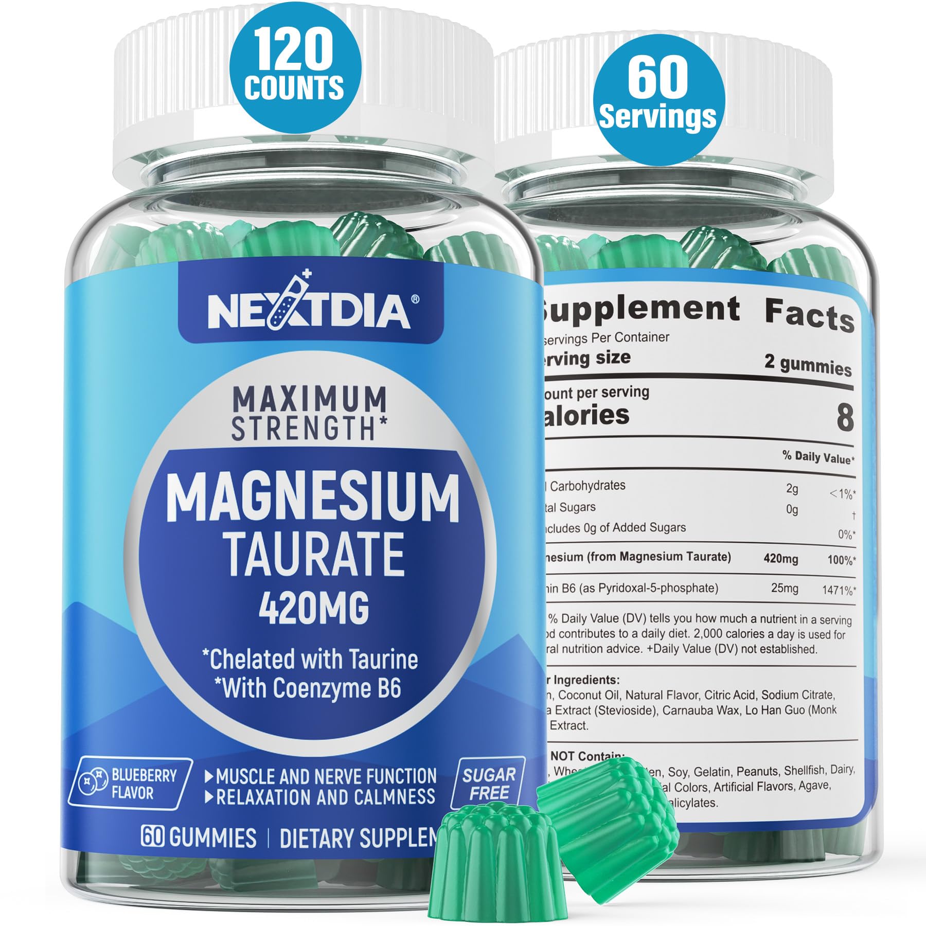 Mua Magnesium Gummies, Magnesium Taurate 420mg w/Vitamin B6, Sugar Free