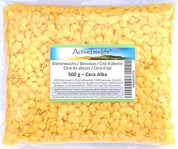 100% reine Bienenwachs Pastillen Bio, gelb, 500 g, für Kosmetik Kerzen Cremes Salben Seifen