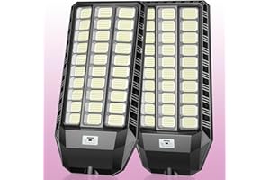 CEDIO Solar Street Lights Outdoor Waterproof, Solar Parking Lot Lights 8000W 460000 Lumens LED Commercial LED Street Light Powered Dusk to Dawn with Motion Sensor, 2 Pack