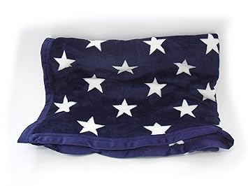 Amazon 冬 暖かい ブランケット おしゃれ 星柄 青色 ダークブルー