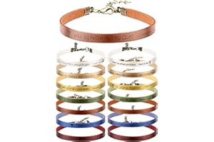Sureio 15 Pcs Christian Gift Bracelets for Women Men Inspirational Leather Religious Bible Verse God Faith Scripture Bracelet