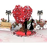 3D Pop Up Card for Valentine's Day, Anniversary, Wedding - Happy Anniversary Card for Her, Him, Wife & Husband - Romantic 1 Year Anniversary Card 6"x8" - Unique Wedding Gift