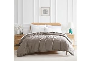 Southshore Fine Living, Inc. King Size Down Alternative Comforter, Oversized Cal/King Comforter, Hotel Bedding, All Season, Wrinkle Free Bedding, Dark Taupe Comforters