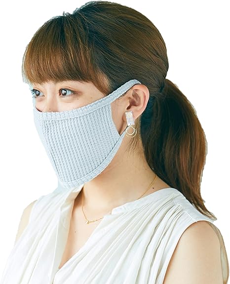 Amazon マスク 夏用 保冷剤付き 日本製 肌荒れ防止 肌荒れしない アトピー 敏感肌 日本製 洗える 布マスク 冷やしマスク ワッフル グレー No Name But 布マスク