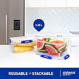 Sistema KLIP IT PLUS 3.35 L Food Storage Containers 3 Count Blue Clips view 3