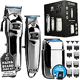 Royal Clips Hair and Beard Fade Kit – Professional Clipper, Trimmer & Foil Shaver Bundle for Men, Complete Haircut Set for Barbers, Home Use & Grooming– Valentines Day Gift for Him, Fathers, Brothers