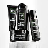 Tiege Hanley Acne Treatment Skin Care Set for Men, System Level 2, Tiegeclear Advanced Routine With Salicylic Acid Wash, Glycolic Acid Pads, Serum & Daily Moisturizer, Men’s Skin Care, 4 Piece Kit