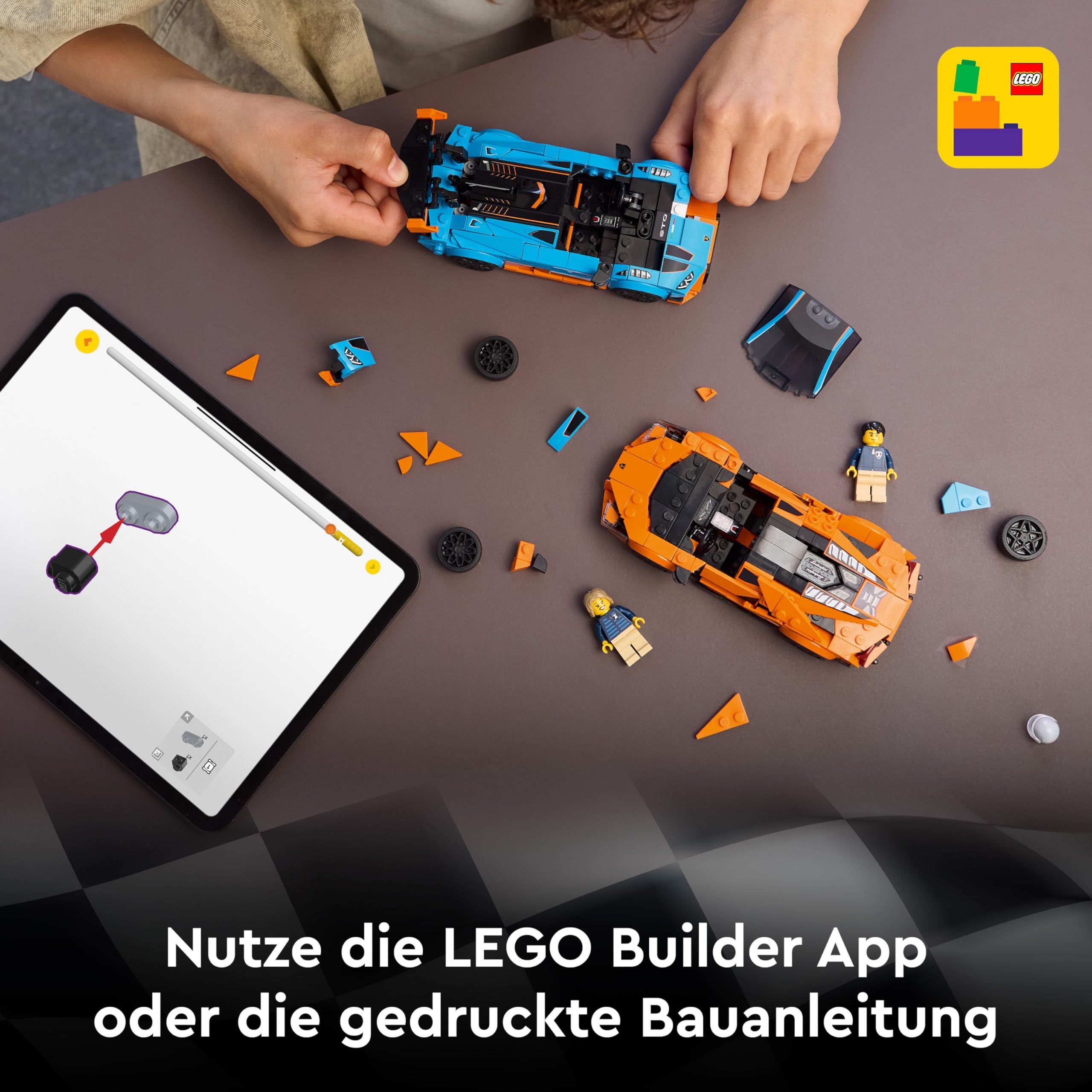 LEGO Speed Champions Lamborghini Revuelto und Huracán STO Auto Set mit 2 Rennwagen und 2 Fahrer Minifiguren - Spielzeug für Auto Fans - Kreatives Geschenk für Jungen ab 9 Jahren - 77238 6