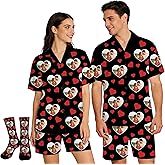 Jaydouble Personalized Pajamas with Faces for Men Women Xmas Gifts for Family Cat Mom Dog Mom Custom Funny Pajama Set