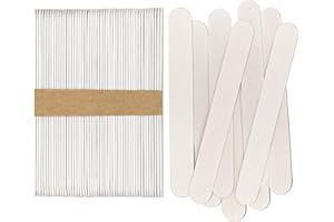 CraftySticks- 50 Pack 6 Inch White Painted Wood Craft Sticks, Jumbo Popsicle Sticks for Crafts, Learning and STEM Basics