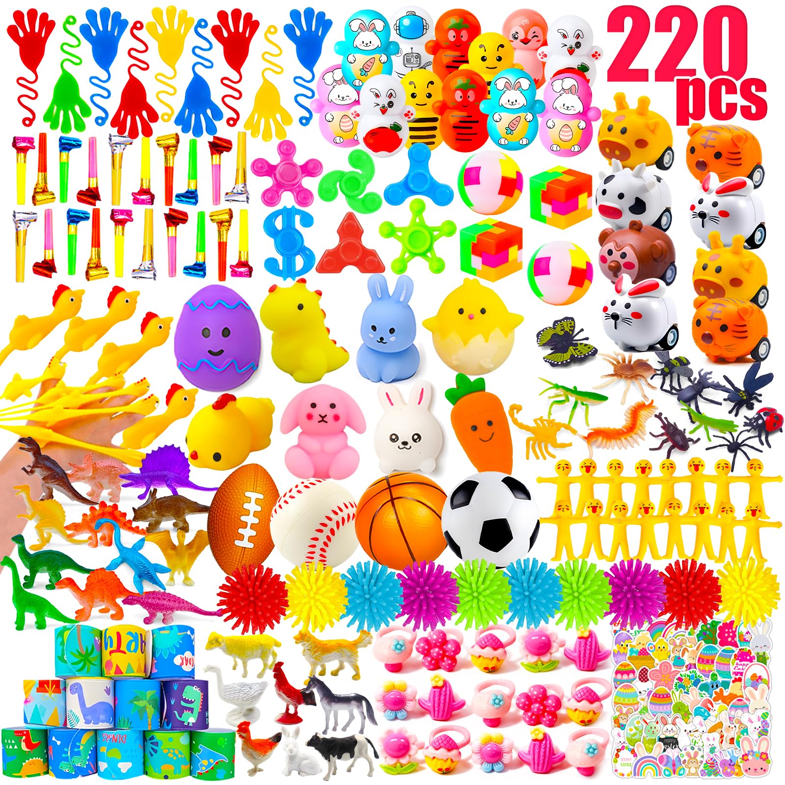 Photo 1 of GOAUS Easter Egg Fillers Party Favors for Kids, 220 Pcs Small Toys Prizes Bulk, Goodie Bags Stuffers, Treasure Box Toys for Classroom, Prize Box Birthday Goody Bag