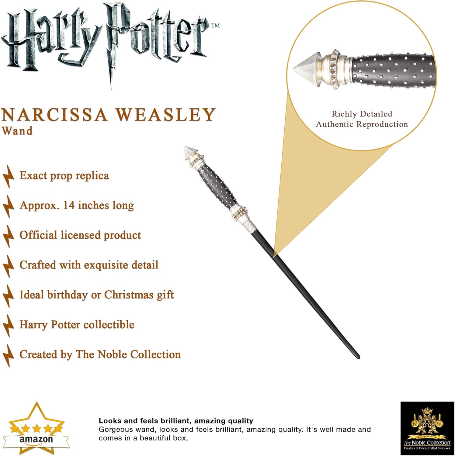 The Noble Collection - Narcissa Malfoy Wand In A Standard Windowed Box ...