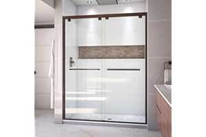 DreamLine Encore 56-60 in. W x 76 in. H Semi-Frameless Bypass Shower Door in Oil Rubbed Bronze, SHDR-1660760-06