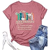 PECHAR Womens Book Shirts Wild About Reading Tshirts Graphic Book Lover Short Sleeve Tees Reader Gift Tops