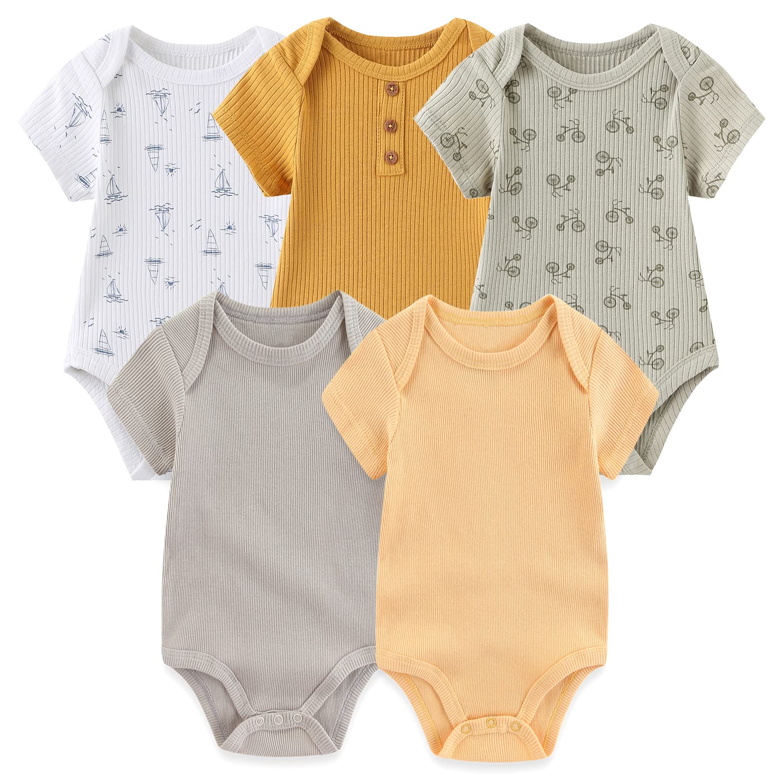 Photo 1 of MAMIMAKA Newborn Baby Short Sleeve Bodysuit Cotton Babies Clothes for Boys and Girls SIZE 12 MONTHS