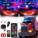 YOUBISON 2PCS 23"x5" Devil Eyes Light for Windshield &ndash; Dual Screen Sync | LED Eyes for Cars/Trucks/SUVs/RV, App Controlled Animated Windshield LED with Custom Text &amp; Graphics