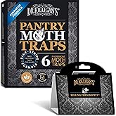 Dr. Killigan's Premium Double Potent Pantry Moth Traps with Pheromones Prime, Sticky Indian Meal Moth Traps for Kitchen, How to Get Rid of Moths in House (6 Pack, Black)