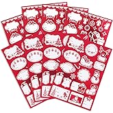 Whaline 128Pcs Christmas Foil Red Name Tag Stickers Xmas to & from Blank Self-Adhesive Gift Label Decals for Winter Holiday Birthday Present