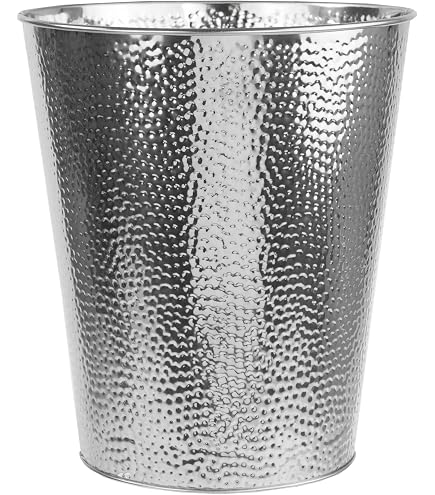 Happimess Axel 2-Gallon Hammered Steel Wastebasket - Matte Black, Modern Minimalist