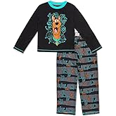 Boys Scooby Doo Long Sleeve Pajama Set, (X-Small 4-5, Black)