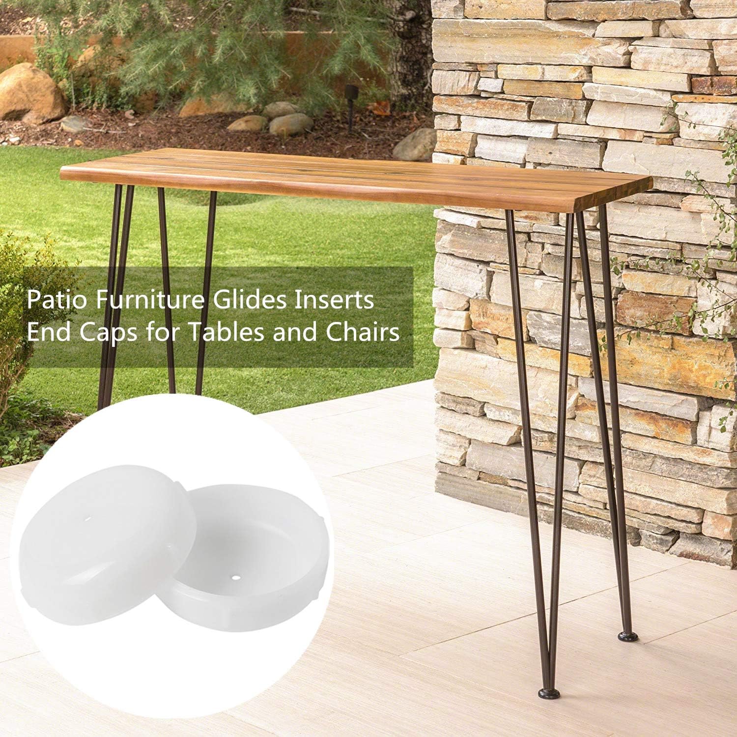 1 1 2 Patio Furniture Seating Glides Caps Accessories For Wrought Iron Outdoor Chair And Table Feet Leg Protectors Black 56 White Amazon Com