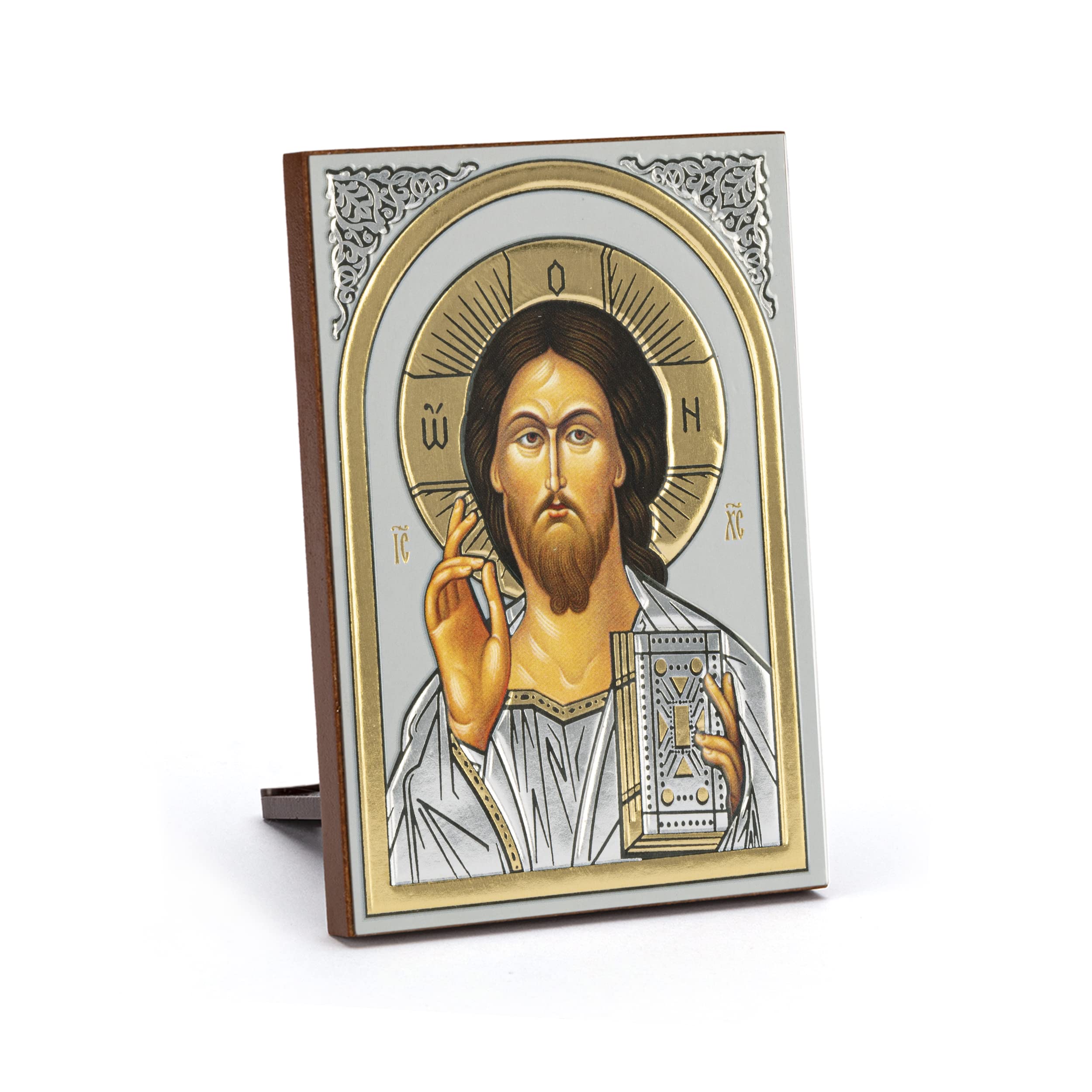 NKlaus 11085 Jesus Christ Wooden Art Print with Gold Embossing 6 x 8.5 cm