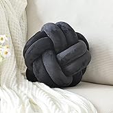 VBGYA Knot Pillow Ball, Soft Home Decorative Throw Pillows Cushion, Round Changeability Knotted Pillows, Modern Home Handmade Cushions for Bedroom, Sofa, Couch (8 Inch, Black)