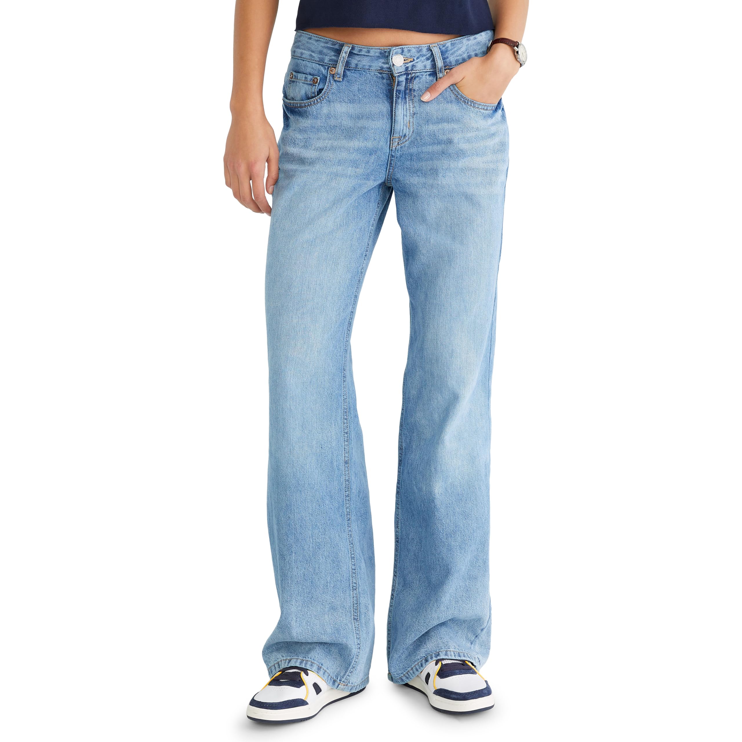 Low-Rise Baggy Wide-Leg Jean, Light WASH, 12R