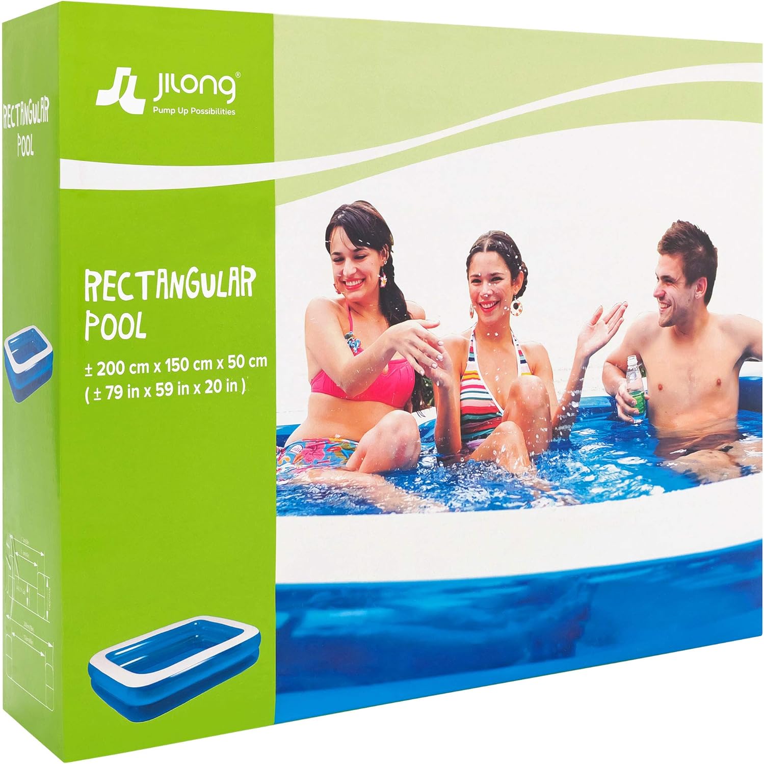 jilong family kiddie pool giant inflatable rectangular pool