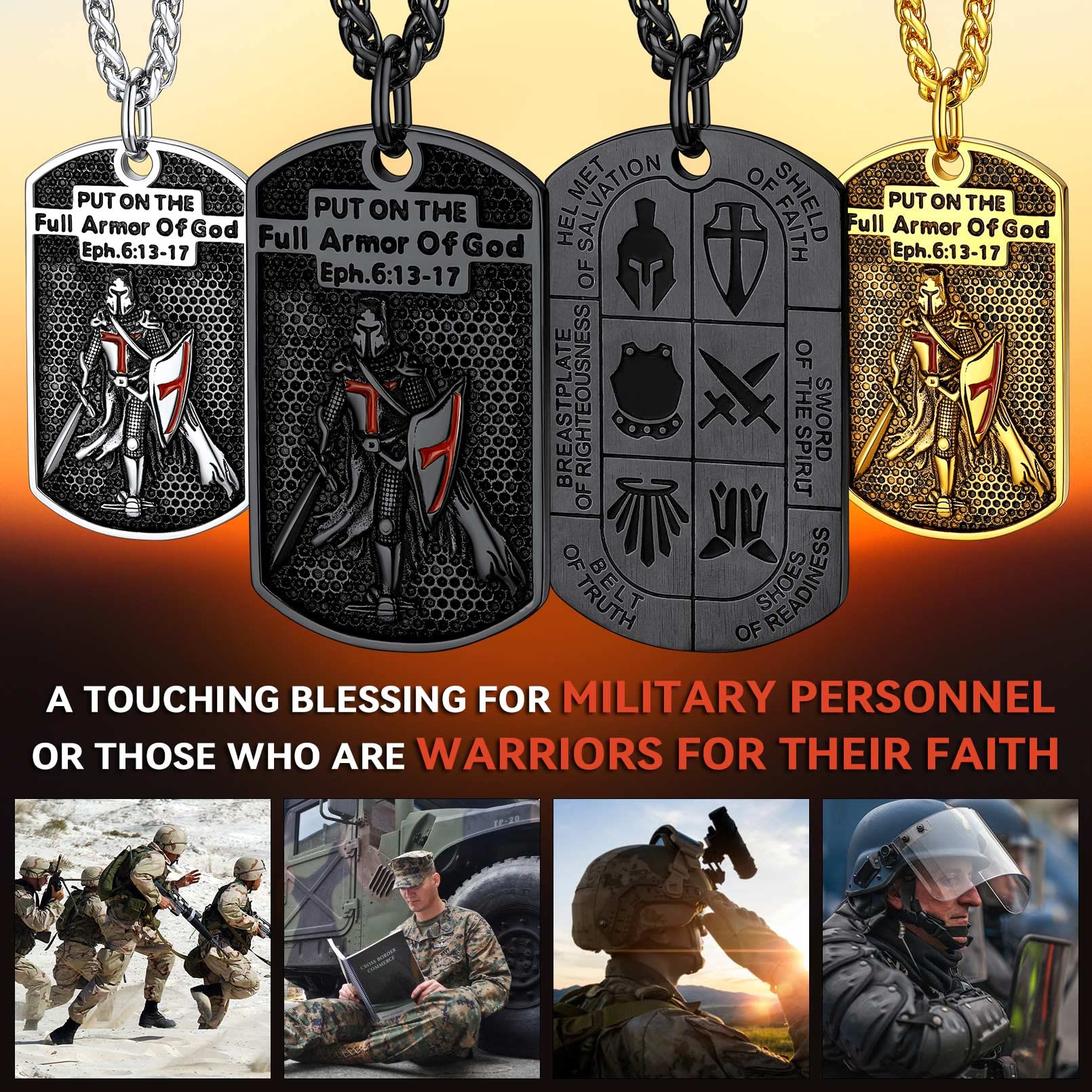 FaithHeart Knights Templar Seal Necklace Christ Fellow-Soldiers Jewelry for Men Women with Delicate Gift Packaging