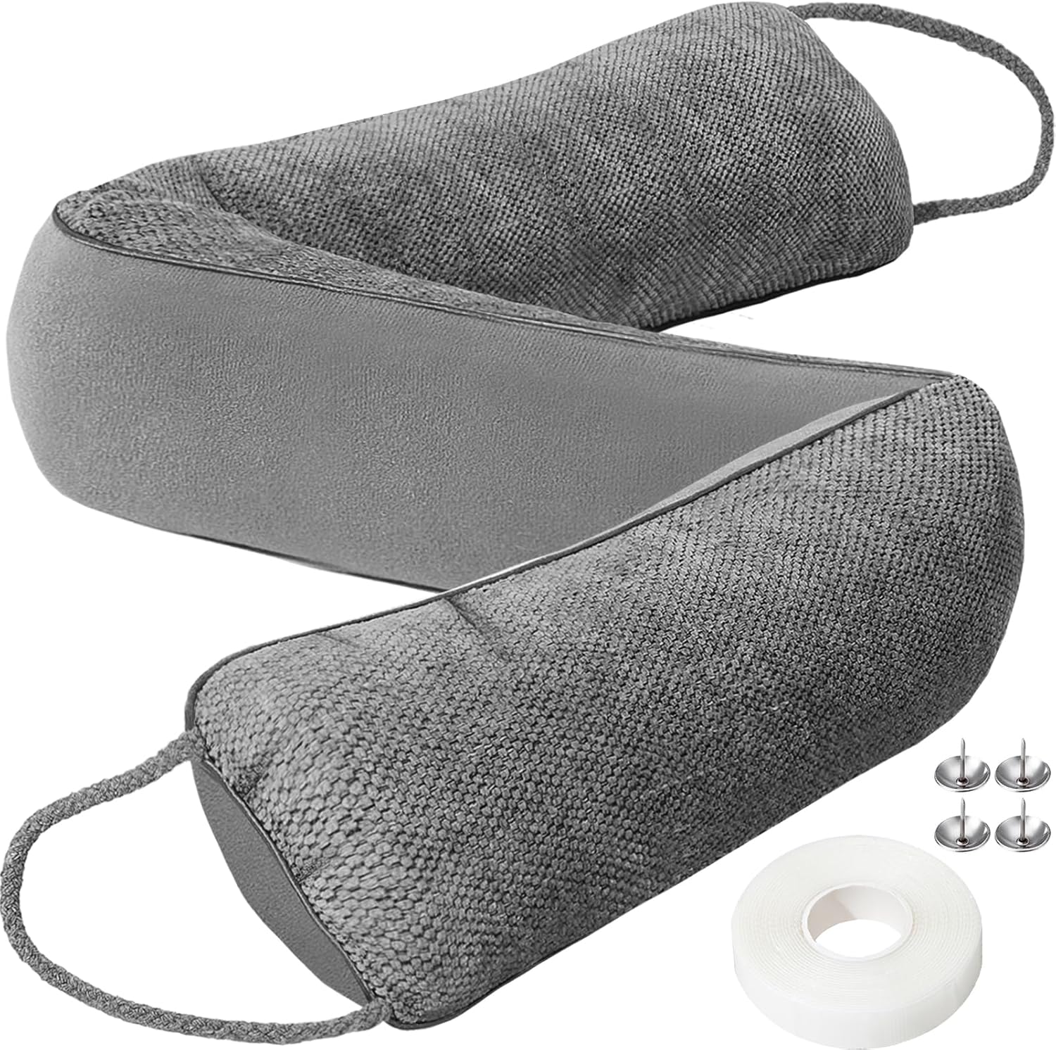 Draft Stoppers - Heavy Door Draft Stopper Under Door Noise Blocker Front Door Insulation Door Draft Guard Weatherproof Strip Energy Efficient Door Accessory (32inch Grey)