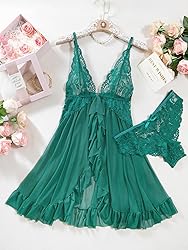 Foxiny Sexy Open Front V Neck Ruffle Sheer Mesh