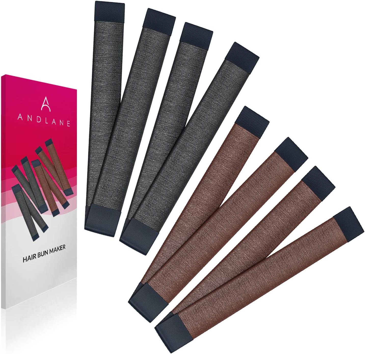 Women's Hair Bun Maker French Twist Hair Fold Wrap Snap by Andlane (2 Black, 2 Brown Snap)