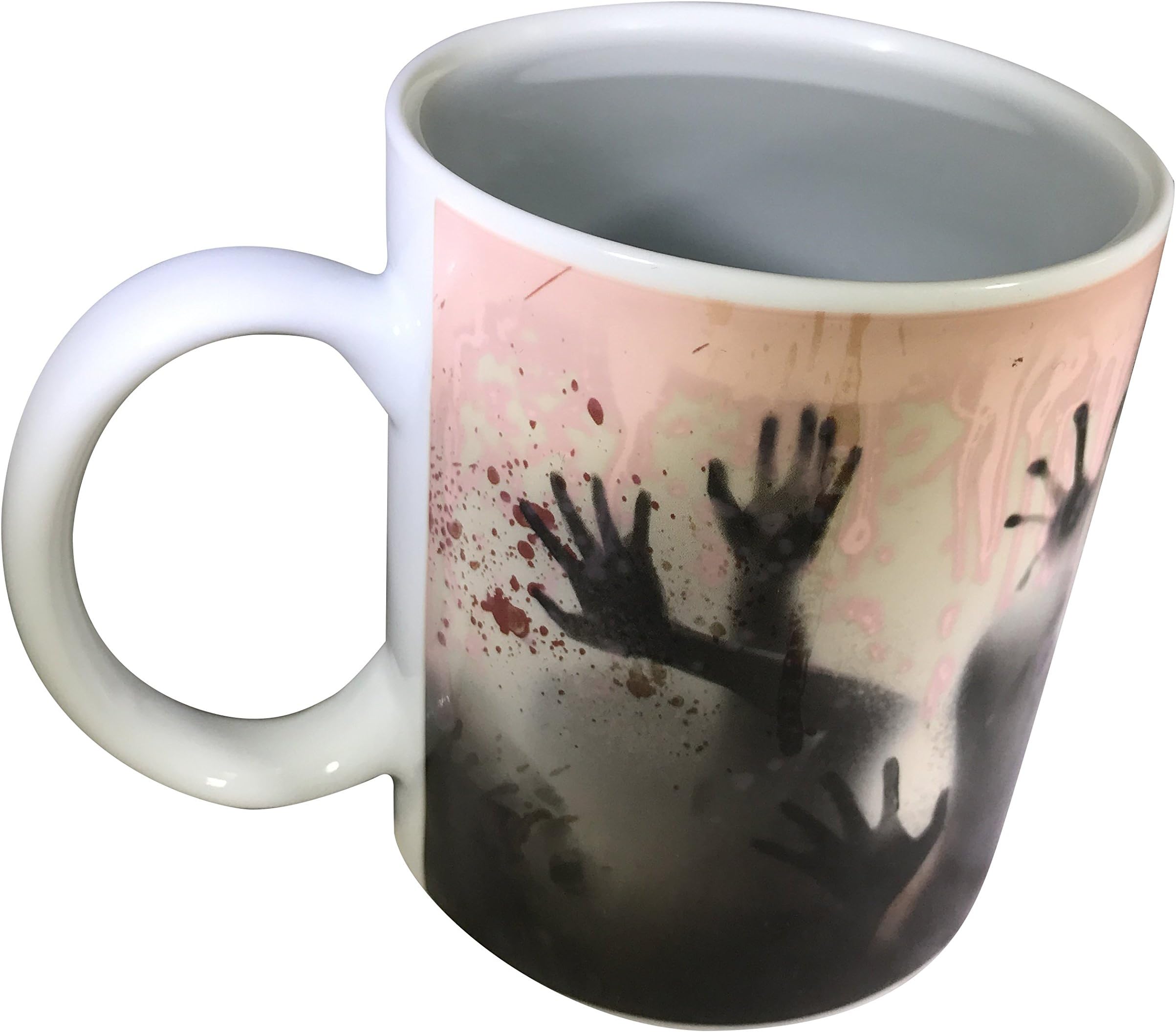Walking Dead inspired"DEAD INSIDE" Zombie Novelty Gift, Morning Morphing Ceramic Coffee Mug, Cool Color Changing Unique Design Hidden Creepy Walkers Image Shows with Heat by Blisslii