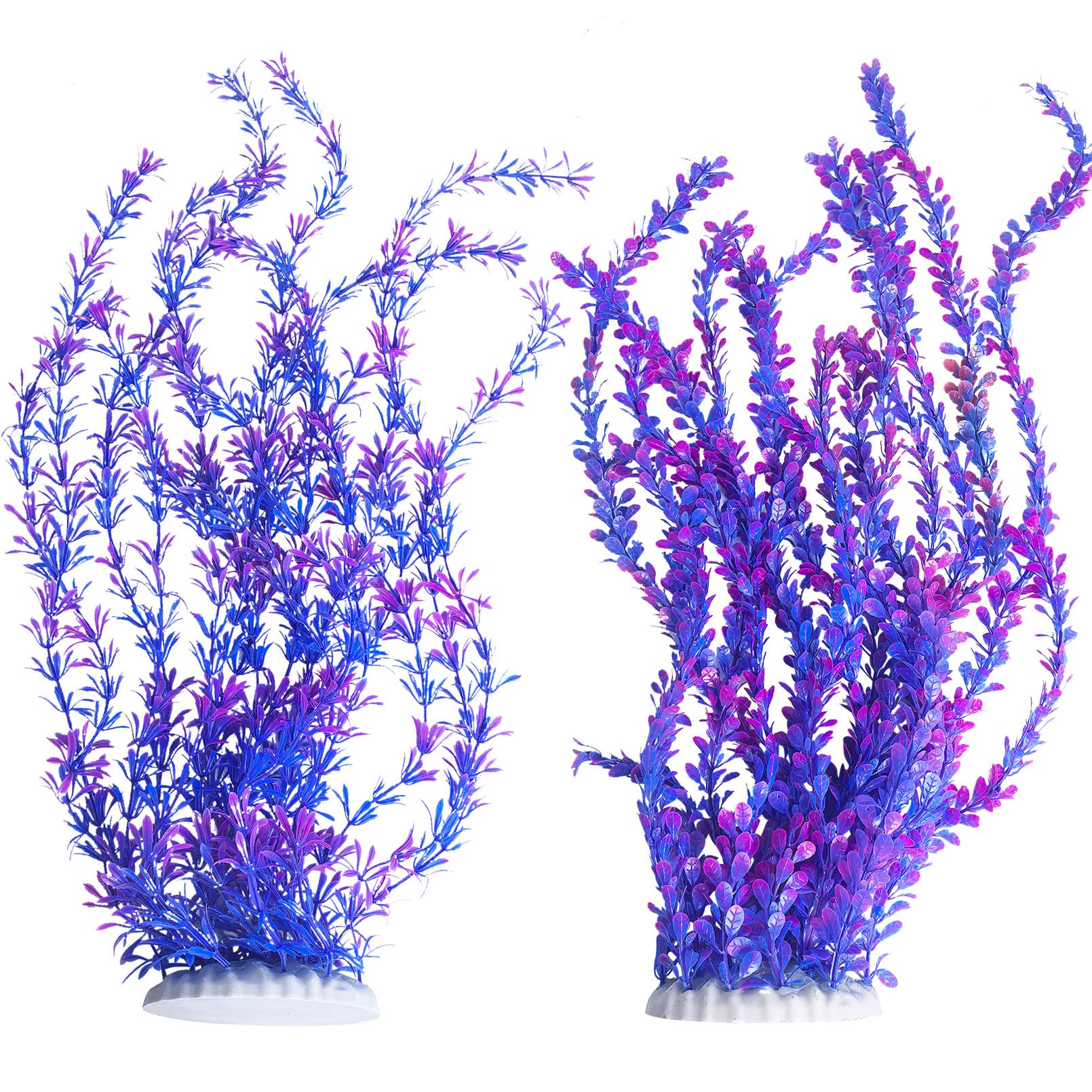 Photo 1 of Hamiledyi Aquarium Plastic Plants Aquarium Decor Artificial Fish Tank Plants,Tall Fish Tank Decorations, Extra Large Aquarium Plant 23.6-inch Tall,2PCS?Purple Style B?