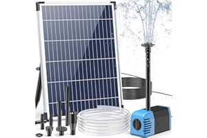 POPOSOAP Solar Fountain Pump 12W, Solar Water Fountain Pump with 160GPH Submersible Pump Adjustable Flow for Outdoor Fountain, Pond, Fish Tank, Garden, Pool, Water Features