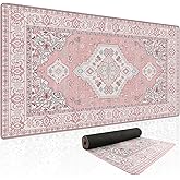 Baziabbo Pink Desk Mat,XXL Extended Large Mouse Pad,Gaming Mousepad with Stitched Edge,Non-Slip Rubber Base Keyboard Desk Pad for Home Office Study Game (Pink)