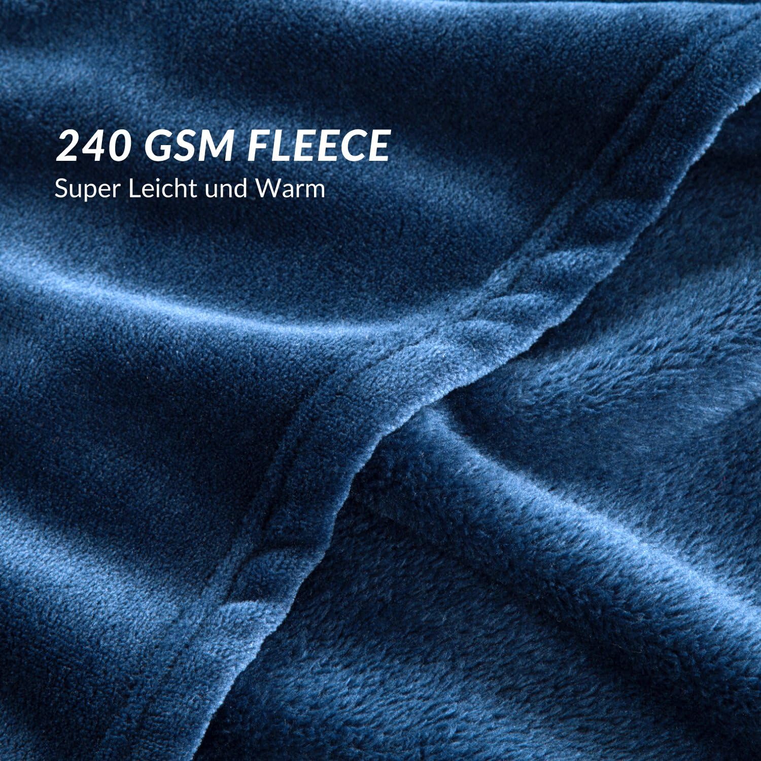 Bedsure Fleece Blanket Queen Size Navy Lightweight Super Soft Cozy Luxury Bed Blanket Microfiber: Home & Kitchen