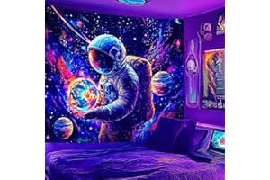 NYZE Astronaut Space Tapestry for Bedroom, Glow in the Dark Room Decor Wall Tapestries, Cool Galaxy Planet Wall Hanging, Wall Hanging for Men Guys Gamer Room Dorm Living Room 79in×59in
