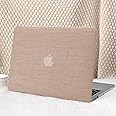 Seorsok Compatible with MacBook Pro 13 inch Case M2 2023,2022,2021-2016 A2338 M1 A2251 A2289 A2159 A1989 A1708 A1706,Elegant Leather Plastic Hard Shell Case with Transparent Keyboard Cover,Brown