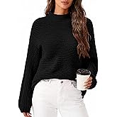 PRETTYGARDEN Womens Sweaters Fall Fashion 2025 Oversized Long Sleeve Mock Neck Chunky Knit Pullover Tops Winter Clothes