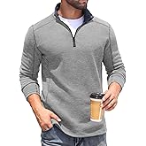 Sailwind Mens Quarter Zip Sweatshirt Fleece Long Sleeve Pullover Casual Mock Neck Polo Sweater