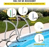VEVOR 30" x 30" Pool Handrail, Stainless Steel, 375lbs Capacity, 2 PCS view 6