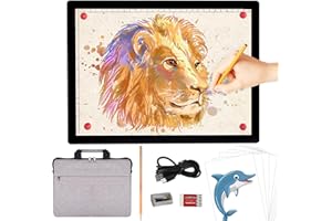 A4 Rechargeable Light Box with Bag, iVAOOZE Wireless Magnetic Tracing Light Pad, 5 Levels Brightness Light Table, Cordless Battery Powered Light Drawing Board for Diamond Painting Cricut Weeding Vinyl