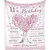 Mubpean Gifts for 11 Year Old Girls Blanket 60"X50", Birthday Gift for 11-Year-Old Girl, 11 Years Old Birthday Present Ideas for Her, 11th Birthday Gifts for Age 11