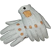 White Sheepskin leather driving gloves for men (Large)