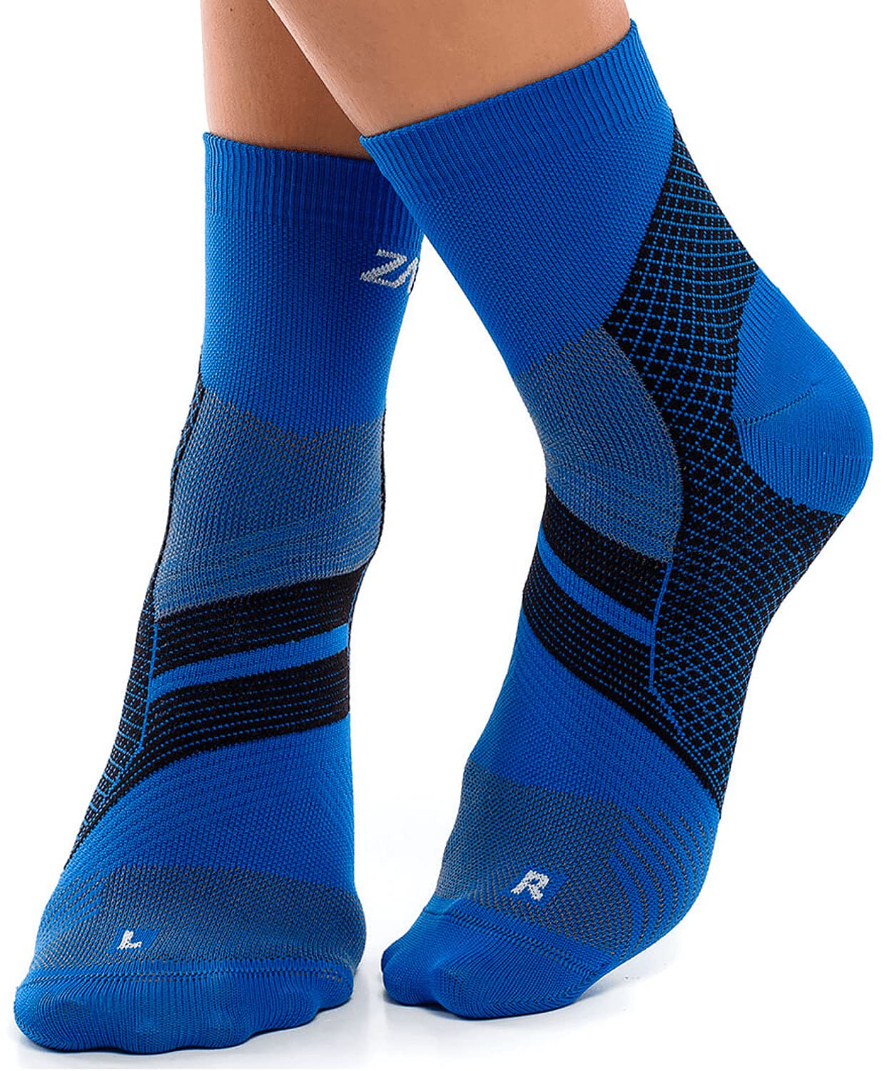 ZaTech Plantar Fasciitis Sock, Compression Socks. Heel, Ankle & Arch Support. (Blue/Black, XX-Large)