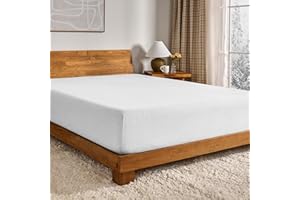 Bare Home Flannel Fitted Bottom Sheet 100% Cotton, Velvety Soft Heavyweight - Double Brushed Flannel - Deep Pocket (King, White)